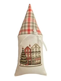 Vánoční dekorační polštářek - domeček